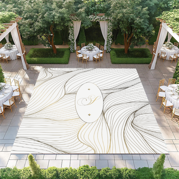 Gold Flowing Pattern with Monogram