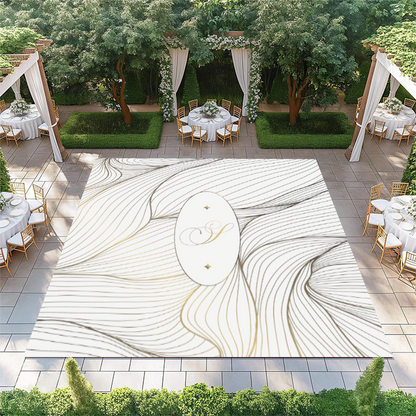 Gold Flowing Pattern with Monogram