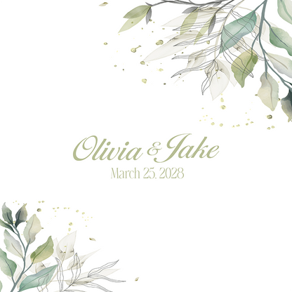 Names in Center with Leaf Vines in Corners