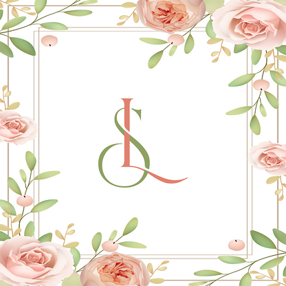 Floral Border with Center Monogram