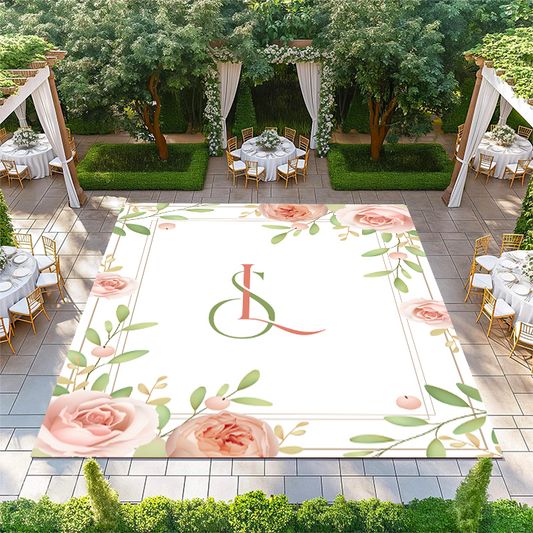 Floral Border with Center Monogram