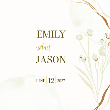 Names on Floral Watercolor Background