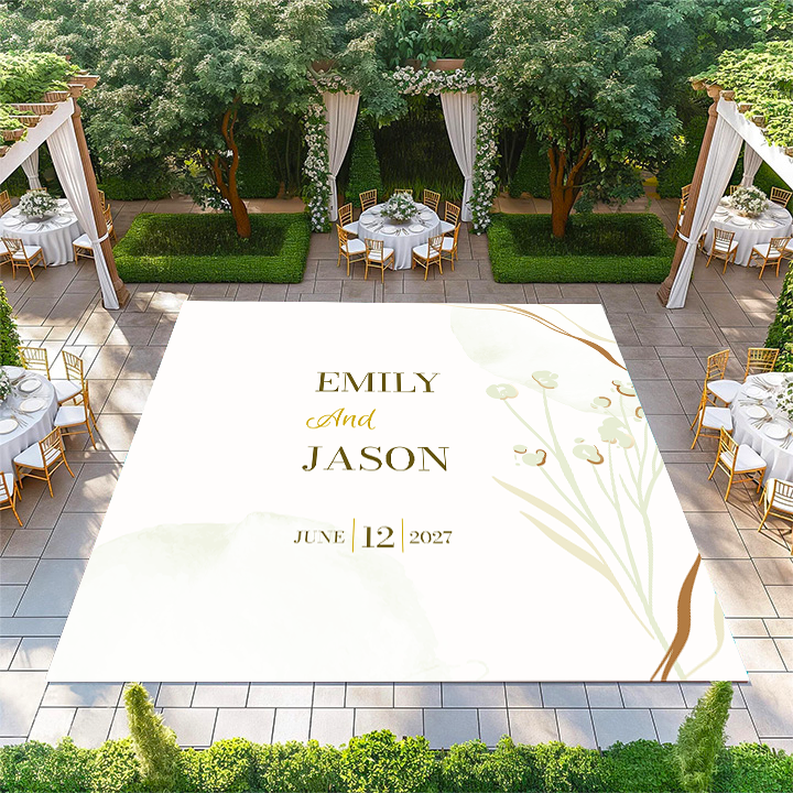 Names on Floral Watercolor Background