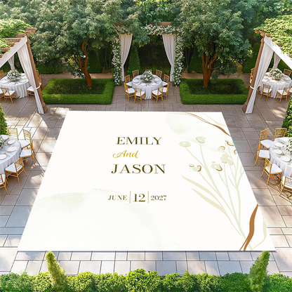Names on Floral Watercolor Background