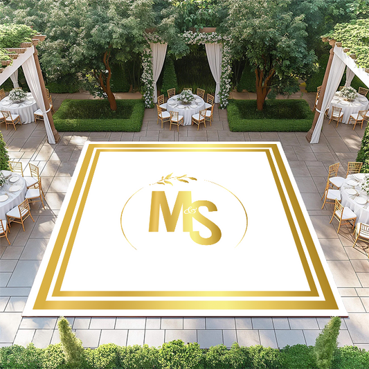 Gold Monogram with Gold Borders