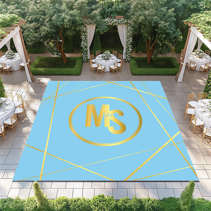 Gold Monogram with Lines