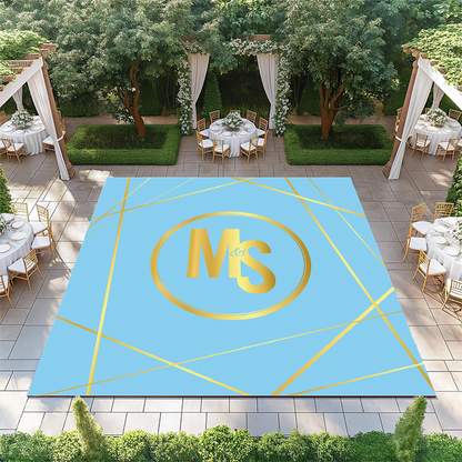 Gold Monogram with Lines