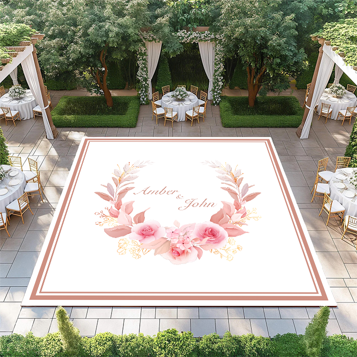 Pink Floral Monogram Wreath