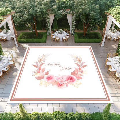 Pink Floral Monogram Wreath