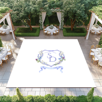 Purple Floral Monogram Crest