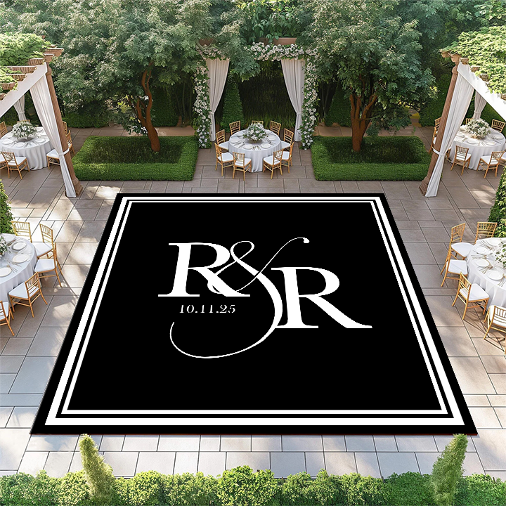 Initials on Black Background