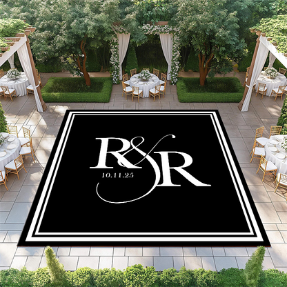 Initials on Black Background