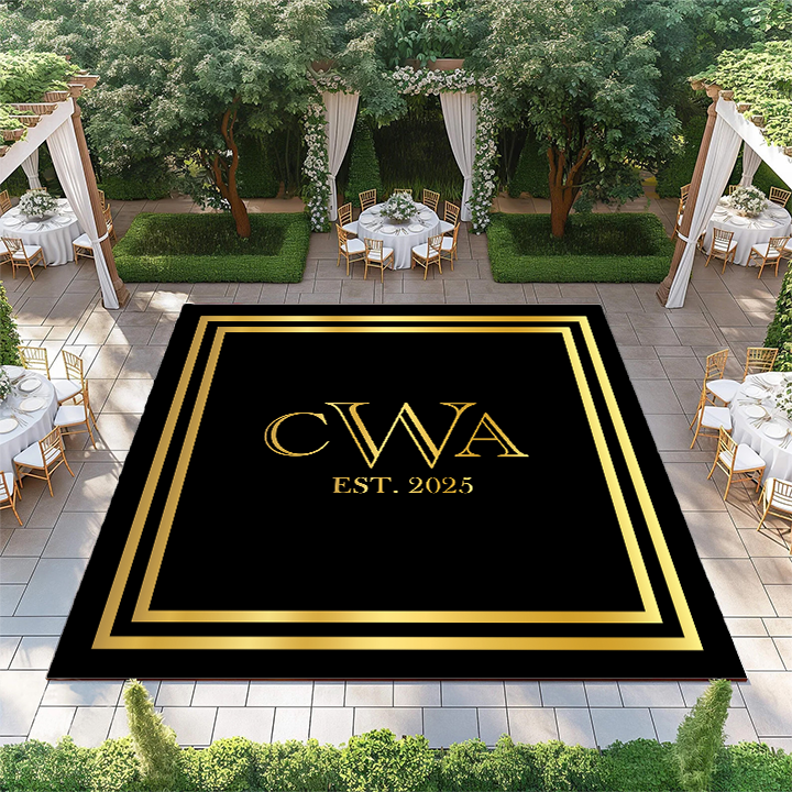 Gold Monogram with Double Gold Border