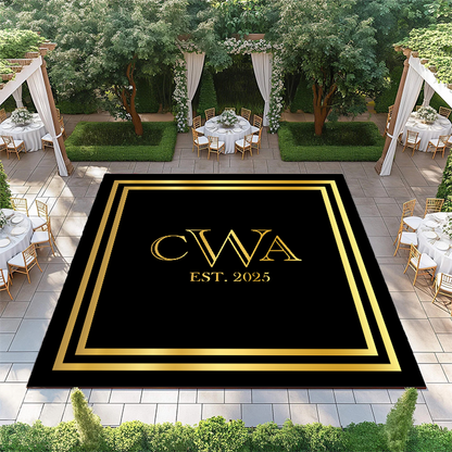 Gold Monogram with Double Gold Border