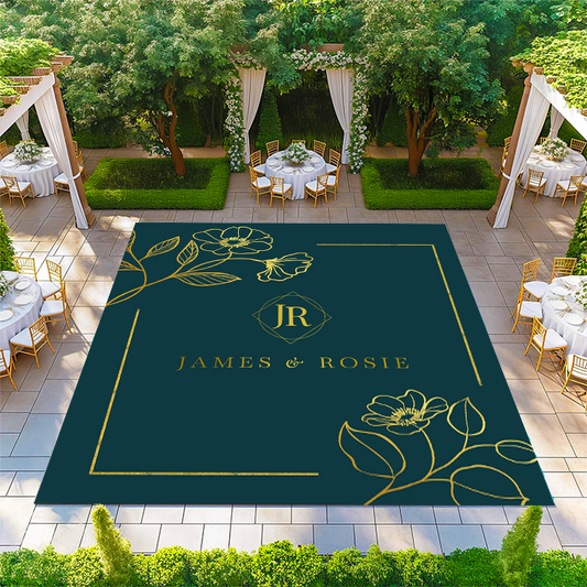 Floral Corners with Monogram