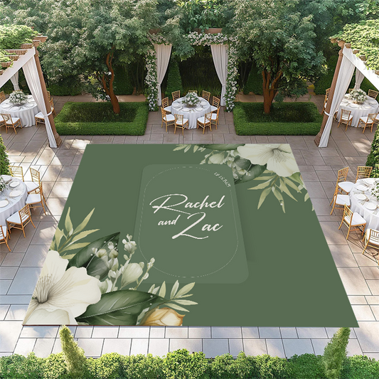 Floral Corners with Oval Center Monogram