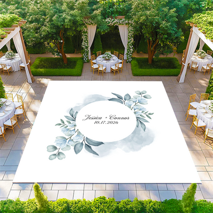 Watercolor Vine Circle Monogram