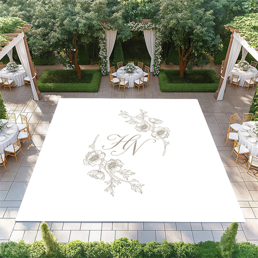 Tan Floral Monogram