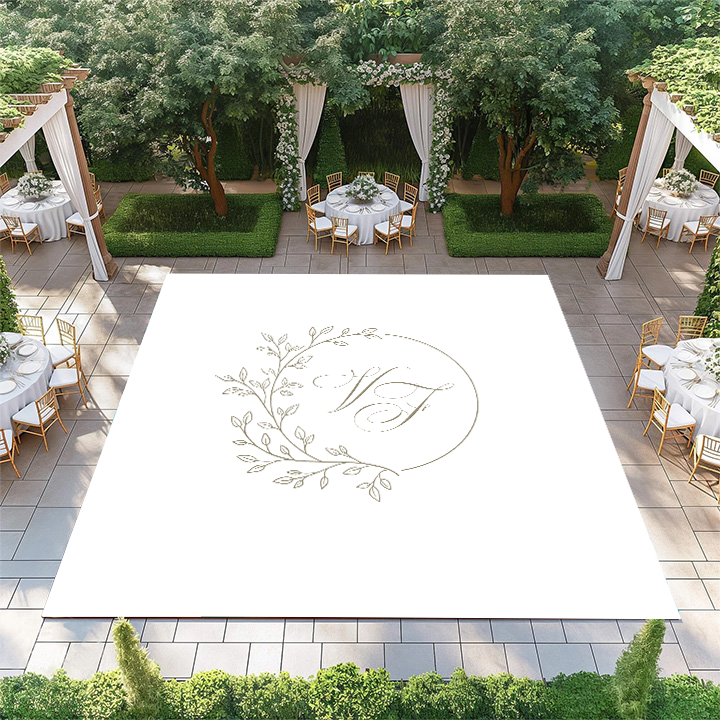 Tan Vine Circle Monogram