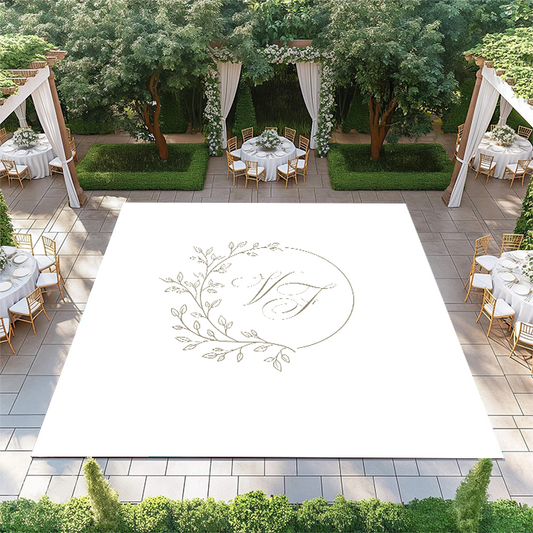 Tan Vine Circle Monogram