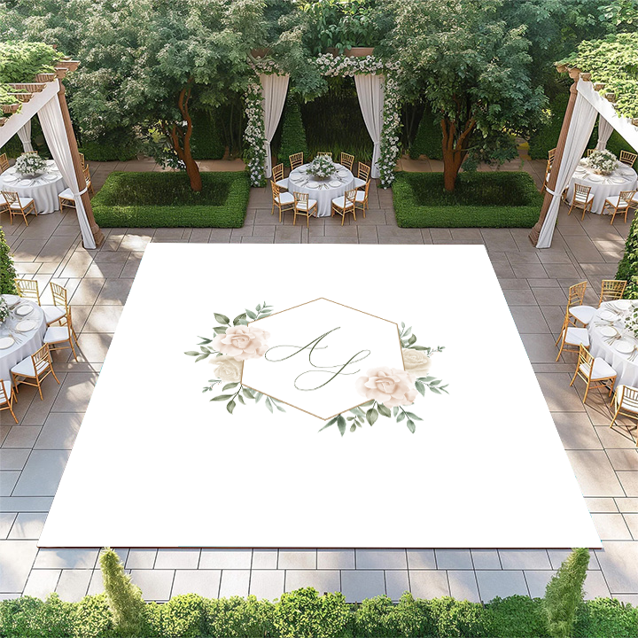 Hexagon Floral Monogram