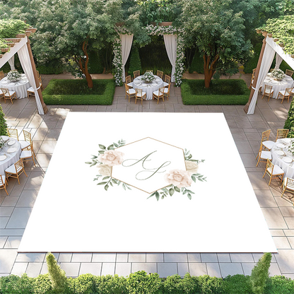 Hexagon Floral Monogram