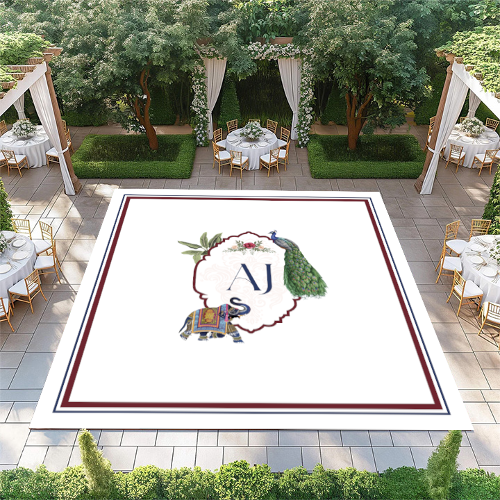 Elephant and Peacock Monogram