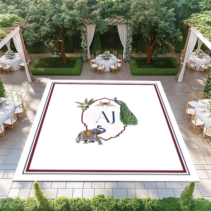 Elephant and Peacock Monogram