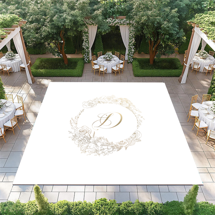 Gold Floral Circle Monogram