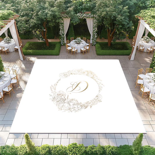 Gold Floral Circle Monogram