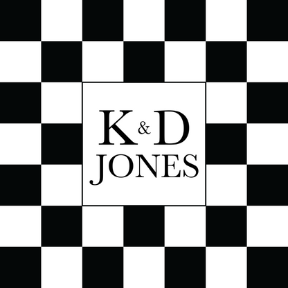 Monogram on Black and White Checkerboard