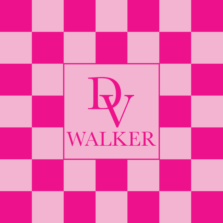Monogram on Pink Checkerboard