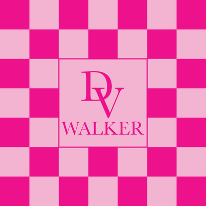 Monogram on Pink Checkerboard