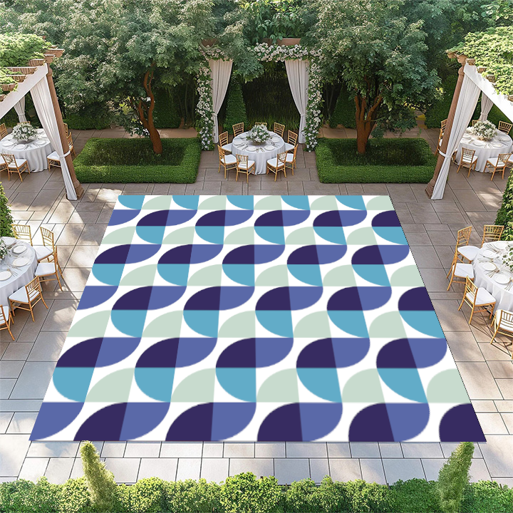 Blue Abstract Fan Pattern