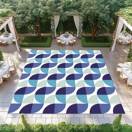 Blue Abstract Fan Pattern