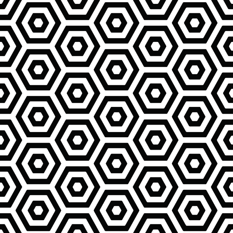 Black and White Hexagon Pattern