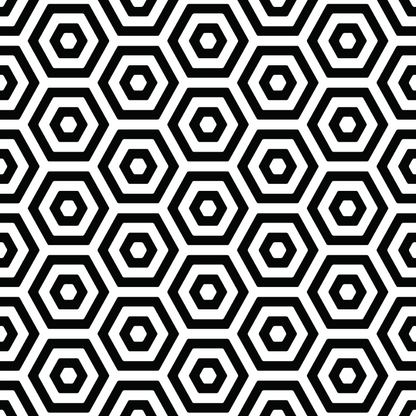 Black and White Hexagon Pattern