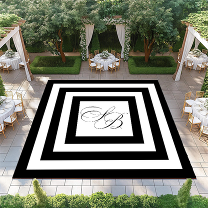 Black and White Square with Monogram