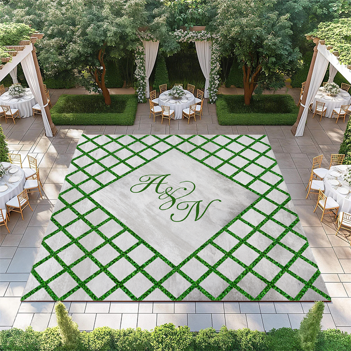 Concrete and Grass with Monogram