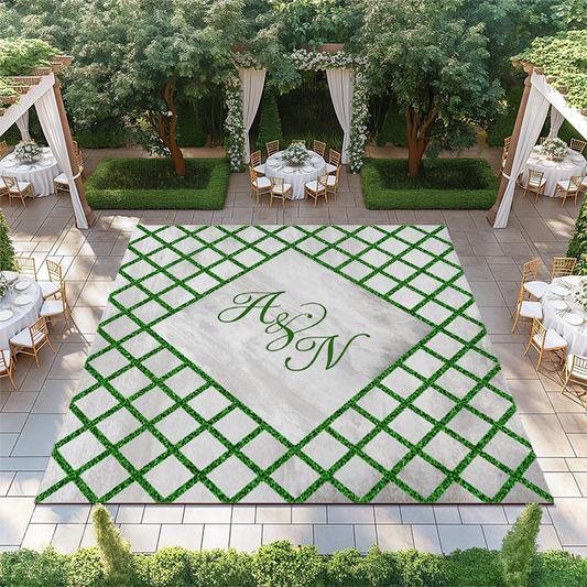 Concrete and Grass with Monogram