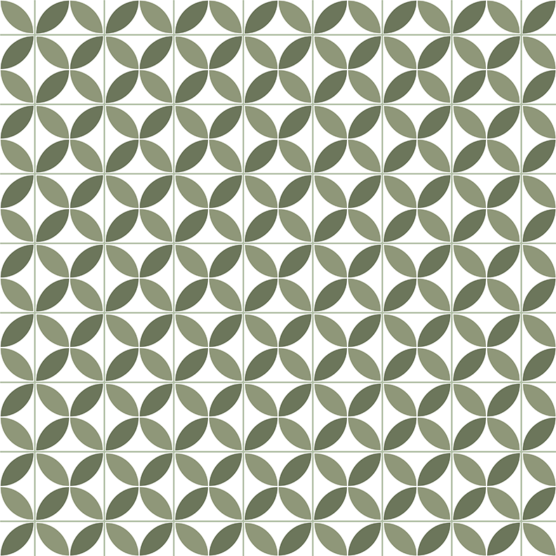 Green Tile Petal Pattern