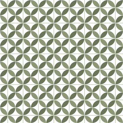 Green Tile Petal Pattern