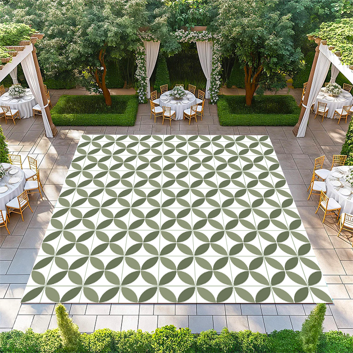 Green Tile Petal Pattern