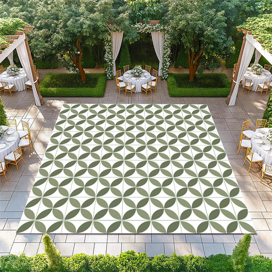 Green Tile Petal Pattern
