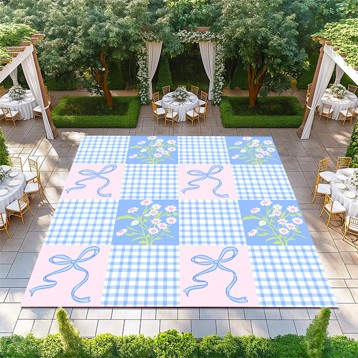 Floral, Gingham, Ribbon Patchwork Pattern