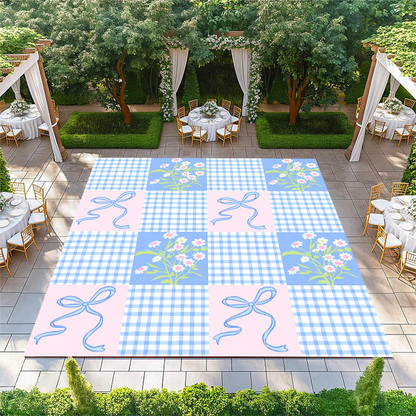 Floral, Gingham, Ribbon Patchwork Pattern