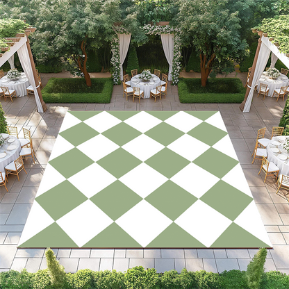 Sage and White Diamond Checkerboard