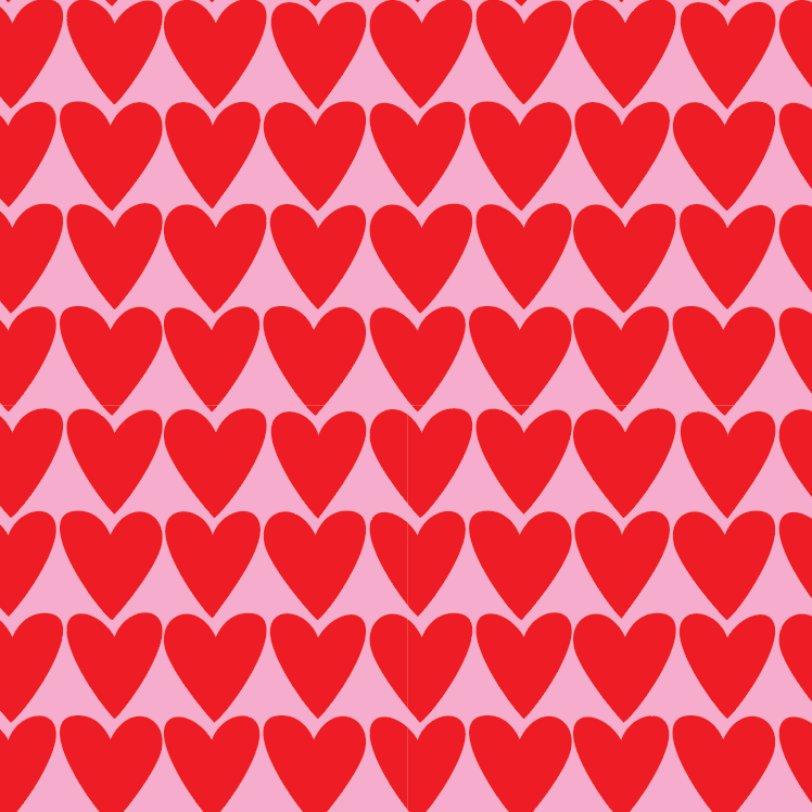 Red Hearts on Pink