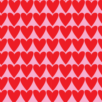 Red Hearts on Pink