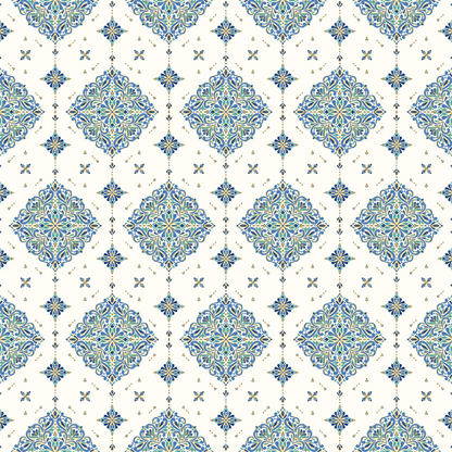 Blue and Gold Diamond Pattern